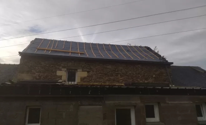 Rénovation de la toiture, isolation et bardage des pignons en ardoise,pose de gouttière nantaise a lavau sur Loire , Sainte-Anne-sur-Brivet, QUIRRION MICKAEL COUVREUR ZINGUEUR GUERINOIS