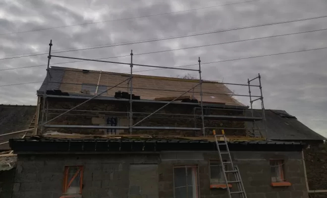 Rénovation de la toiture, isolation et bardage des pignons en ardoise,pose de gouttière nantaise a lavau sur Loire , Sainte-Anne-sur-Brivet, QUIRRION MICKAEL COUVREUR ZINGUEUR GUERINOIS