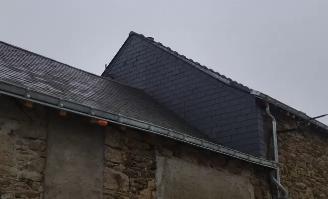 Rénovation de la toiture, isolation et bardage des pignons en ardoise,pose de gouttière nantaise a lavau sur Loire , Sainte-Anne-sur-Brivet, QUIRRION MICKAEL COUVREUR ZINGUEUR GUERINOIS