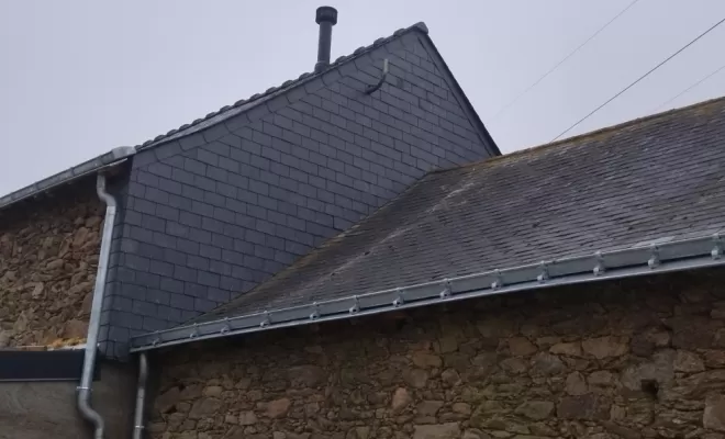 Rénovation de la toiture, isolation et bardage des pignons en ardoise,pose de gouttière nantaise a lavau sur Loire , Sainte-Anne-sur-Brivet, QUIRRION MICKAEL COUVREUR ZINGUEUR GUERINOIS