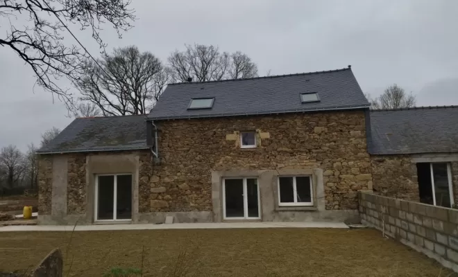 Rénovation de la toiture, isolation et bardage des pignons en ardoise,pose de gouttière nantaise a lavau sur Loire , Sainte-Anne-sur-Brivet, QUIRRION MICKAEL COUVREUR ZINGUEUR GUERINOIS