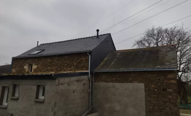 Rénovation de la toiture, isolation et bardage des pignons en ardoise,pose de gouttière nantaise a lavau sur Loire , Sainte-Anne-sur-Brivet, QUIRRION MICKAEL COUVREUR ZINGUEUR GUERINOIS
