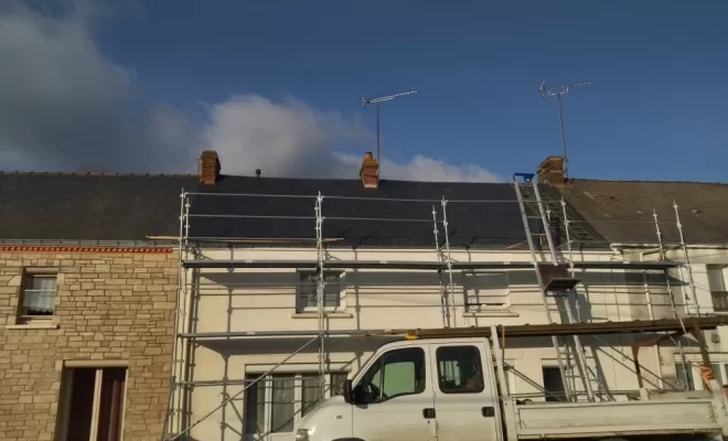 Chantier de rénovation de toiture avec pose d'une toiture en zinc joint debout sur la commune de campbon , Sainte-Anne-sur-Brivet, QUIRRION MICKAEL COUVREUR ZINGUEUR GUERINOIS