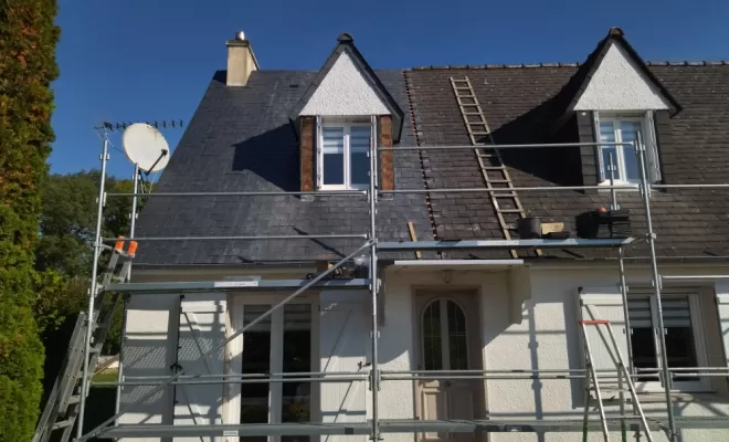 Remplacement d'ardoise fibro-ciment par de l'ardoise naturelle, Sainte-Anne-sur-Brivet, QUIRRION MICKAEL COUVREUR ZINGUEUR GUERINOIS